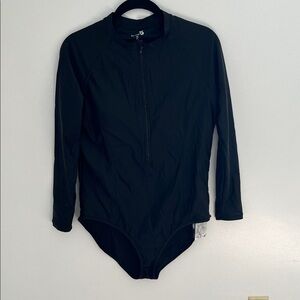 Baleaf Black Zip-Up Bathing Suit